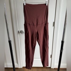 CRZ YOGA Women's Taupe Maternity Leggings